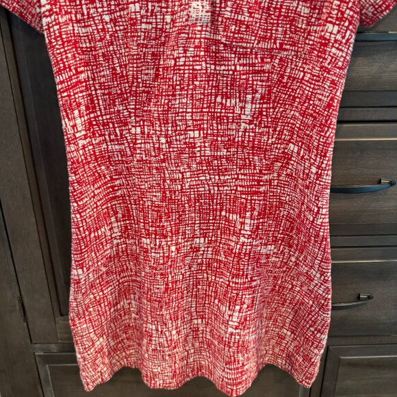 STAUD Flying Crosshatch Polo Mini Dress Red Textured Knit Collared Retro Mod 4 - Picture 6 of 11